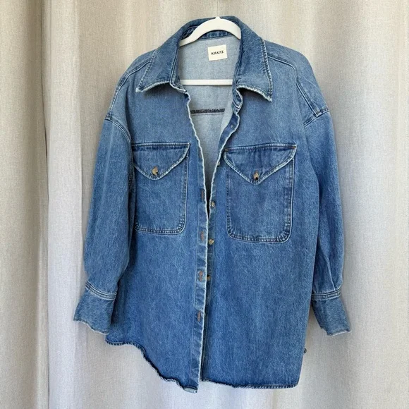 Khaite Birdie Oversized Button-Down Denim Relaxed Shirt M - Picture 4 of 13